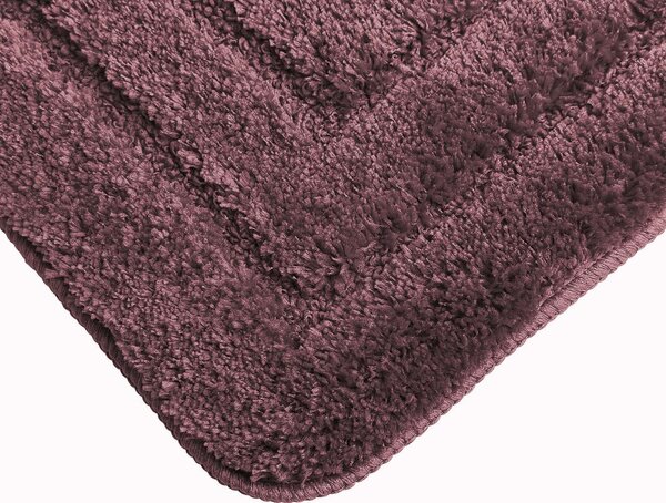 Euromat koupelnová předložka ALOR, jednobarevná fialová, dlouhý vlas 2cm, 50x80cm