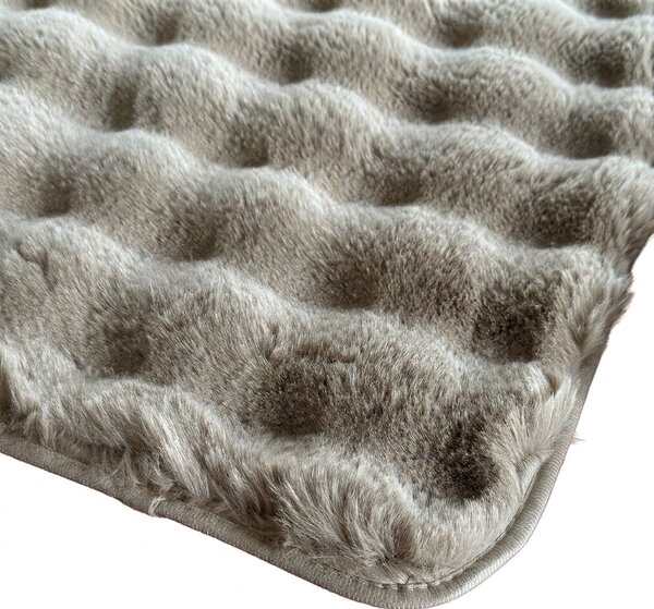 Euromat koupelnová souprava mikrovlákno ARUBA, dlouhý vlas, taupe beige, béžová, 80x50cm (předložka) + 50x40cm (na WC)