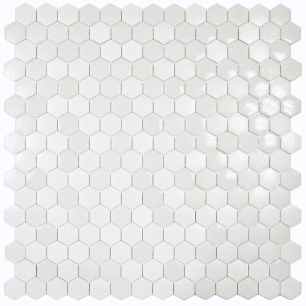Hisbalit Skleněná mozaika bílá Mozaika TEXTURAS SOL 2,3x2,6 (33,3x33,3) cm - HEXSOL