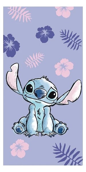 Jerry Fabrics Dětská plážová osuška LILO A STITCH, fialová, froté, 70x140cm