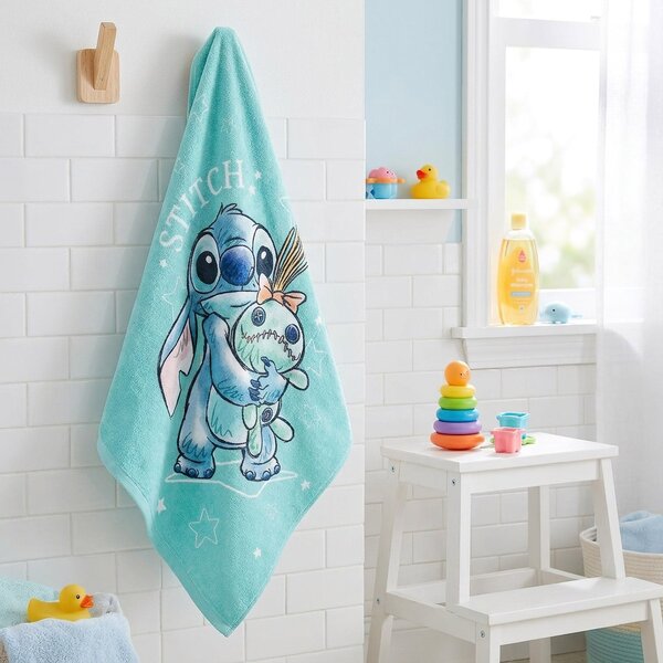 Jerry Fabrics Dětská plážová osuška LILO A STITCH BUDDIES, mintová, froté, 70x140cm