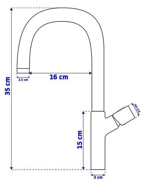 Rea SALTO - Vysoká umyvadlová baterie, černá, REA-B6351