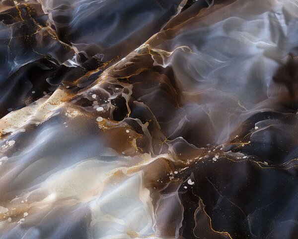Matějovský Povlečení ARAGON, šedý mramorový vzor, bavlněný satén digitál, 140x200cm + 70x90cm