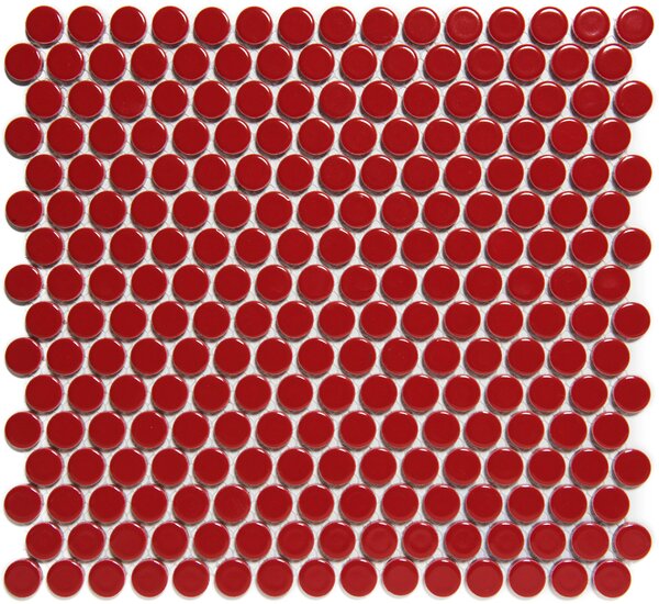 The Mosaic Factory Keramická mozaika červená Mozaika Red Glossy prům. 1,9 (31,5x29,4) cm - VKN010