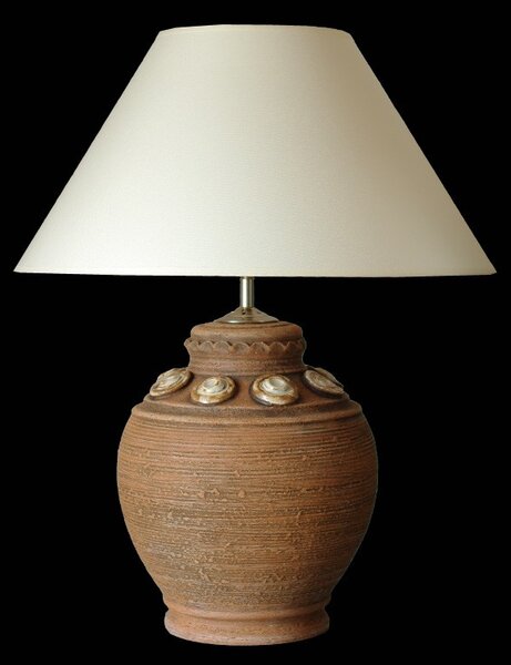 Keramická lampa N402, Natur - Lampa se stínidlem-stříbrné doplňky