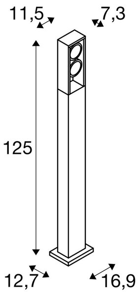 LA 1005439 ESKINA FRAME 125 Pole double stojací svítidlo antracit 27 W 3000/4000 K 95° - BIG WHITE (SLV)