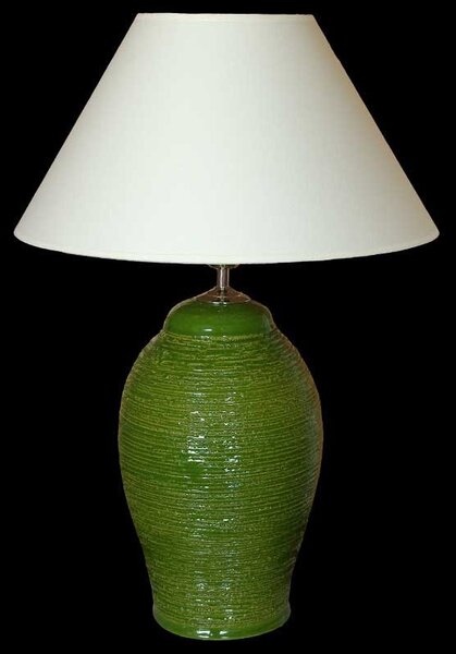 Keramická lampa C 604, zelená - Lampa se stínidlem-stříbrné doplňky