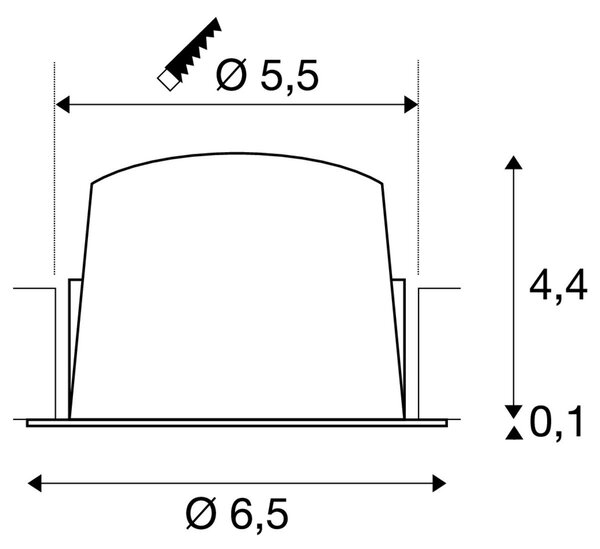 LA 1009296 NUMINOS® XS Stropní vestavné svítidlo, 3000 K, 55°, IP20, kulaté, černé / bílé - BIG WHITE (SLV)