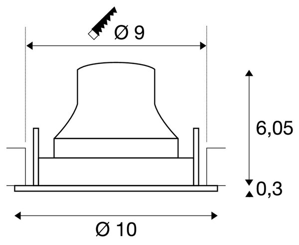 LA 1005323 NUMINOS® MOVE S zápustné stropní svítidlo černé/bílé 2700 K 40° - BIG WHITE (SLV)