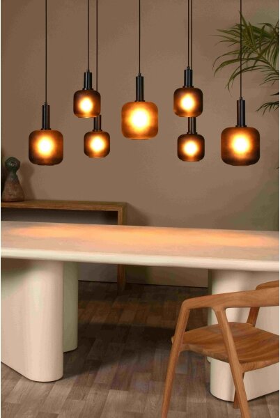Lucide 45405/07/30 - Lustr na lanku ELOISE 7xE27/40W/230V černá