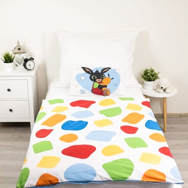 Jerry Fabrics Dětské povlečení do postýlky KRÁLÍČEK BING FLOP BABY, modré, bavlna hladká, 100x135cm + 40x60cm