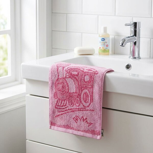 Profod dětský froté ručník TRAIN PINK, růžový vláček, 30x50cm