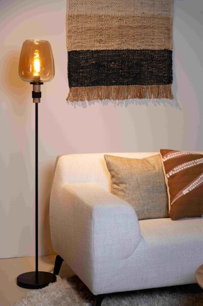 Lucide 45708/01/62 - Stojací lampa ILONA 1xE27/40W/230V černá/béžová