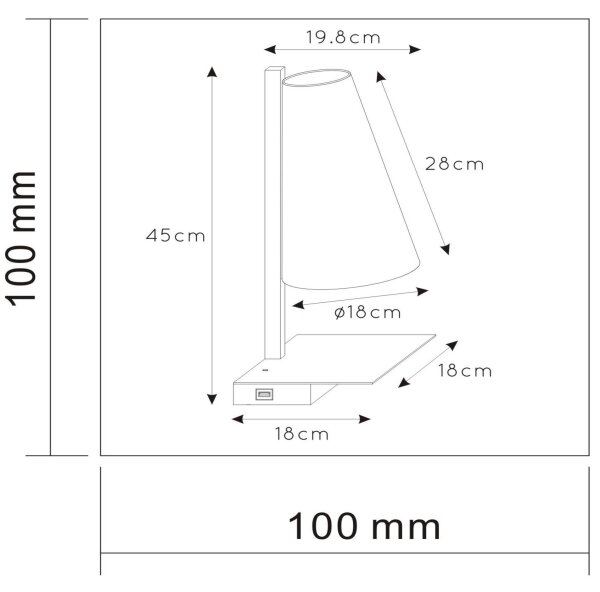 Lucide 30295/01/30 - Stmívatelná stolní lampa GREGORY 1xE27/60W/230V USB černá