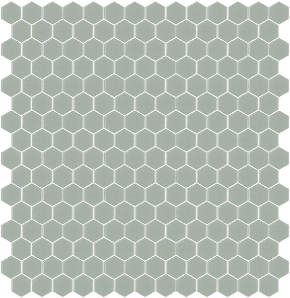 Hisbalit Skleněná mozaika šedá Mozaika 108A SATINATO hexagony 2,3x2,6 (33,33x33,33) cm - HEX108ALH