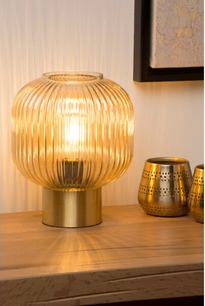 Lucide 45586/20/62 - Stolní lampa MALOTO 1xE27/40W/230V béžová/zlatá