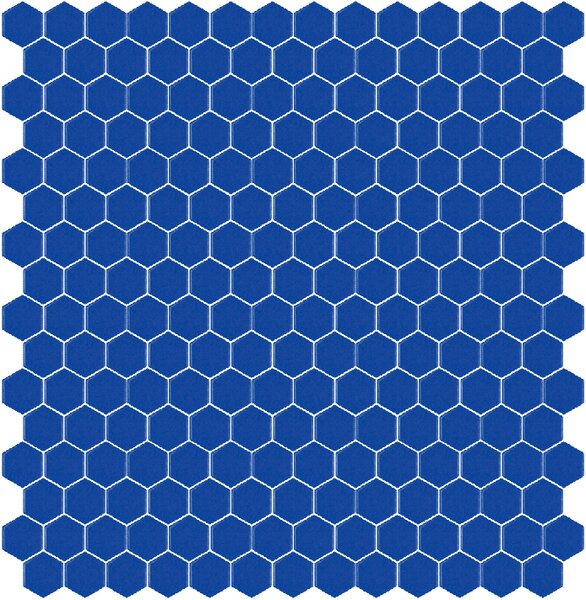 Hisbalit Skleněná mozaika modrá Mozaika 320C SATINATO hexagony 2,3x2,6 (33,33x33,33) cm - HEX320CLH