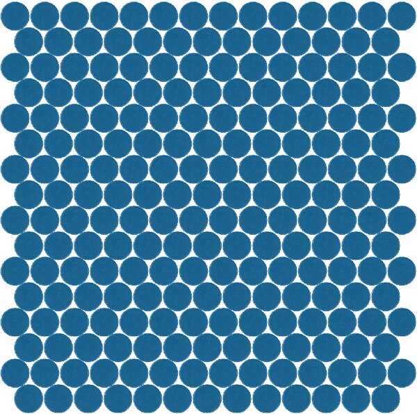 Hisbalit Skleněná mozaika modrá Mozaika 240B SATINATO kolečka prům. 2,2 (33,33x33,33) cm - KO240BLH