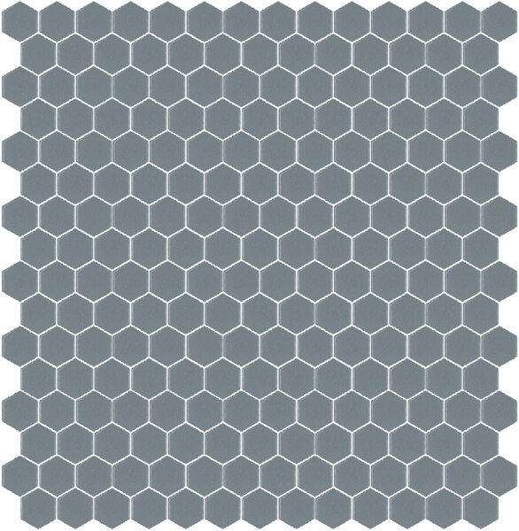 Hisbalit Skleněná mozaika šedá Mozaika 317A SATINATO hexagony 2,3x2,6 (33,33x33,33) cm - HEX317ALH