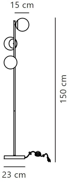 Nordlux - Stojací lampa LILLY 3xE14/25W/230V černá