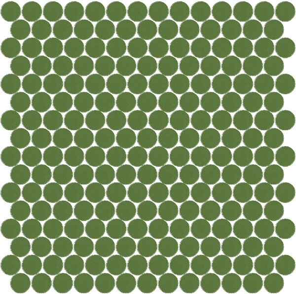 Hisbalit Skleněná mozaika zelená Mozaika 221A SATINATO kolečka prům. 2,2 (33,33x33,33) cm - KO221ALH