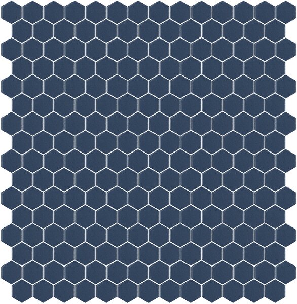 Hisbalit Skleněná mozaika modrá Mozaika 319B SATINATO hexagony 2,3x2,6 (33,33x33,33) cm - HEX319BLH