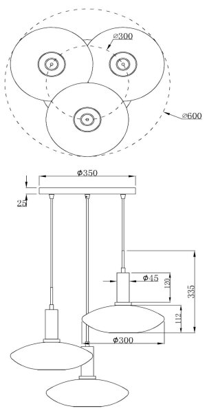 Lucide 25413/13/02 - Lustr na lanku SINGALA 3xE27/60W/230V