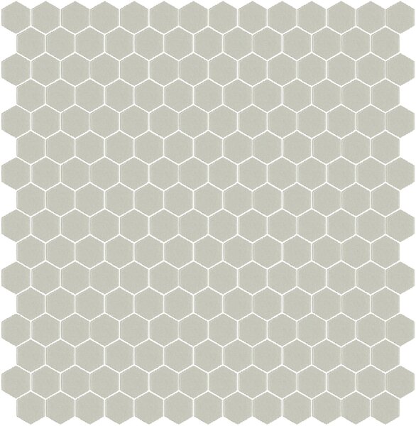 Hisbalit Skleněná mozaika šedá Mozaika 306A SATINATO hexagony 2,3x2,6 (33,33x33,33) cm - HEX306ALH