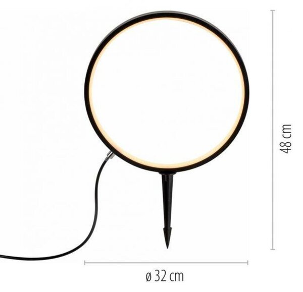 JUST LIGHT LED venkovní svítidlo se zápichem průměr 32cm černá IP65 s časovačem do zahrady 3000K LD 19510-18