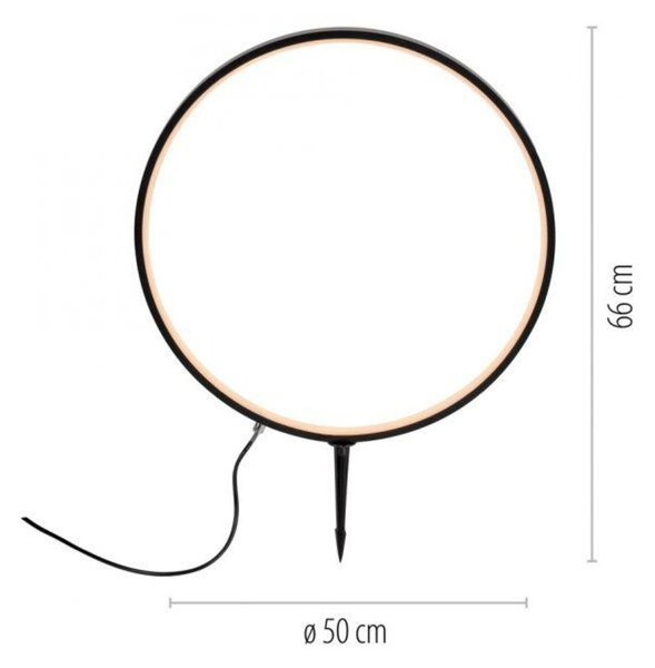 JUST LIGHT LED venkovní svítidlo se zápichem průměr 50cm černá IP65 s časovačem do zahrady 3000K LD 19511-18
