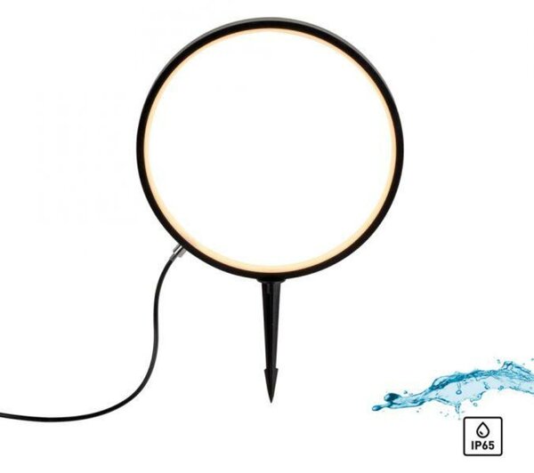 JUST LIGHT LED venkovní svítidlo se zápichem průměr 32cm černá IP65 s časovačem do zahrady 3000K LD 19510-18