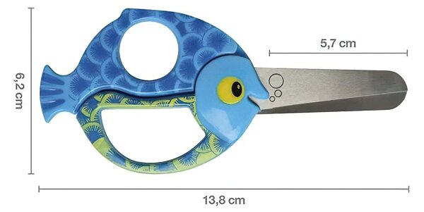 Dětské nůžky FISKARS 1003746, RYBA, modré 13,8cm