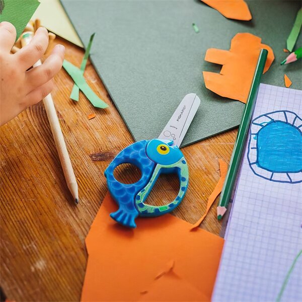 Dětské nůžky FISKARS 1003746, RYBA, modré 13,8cm