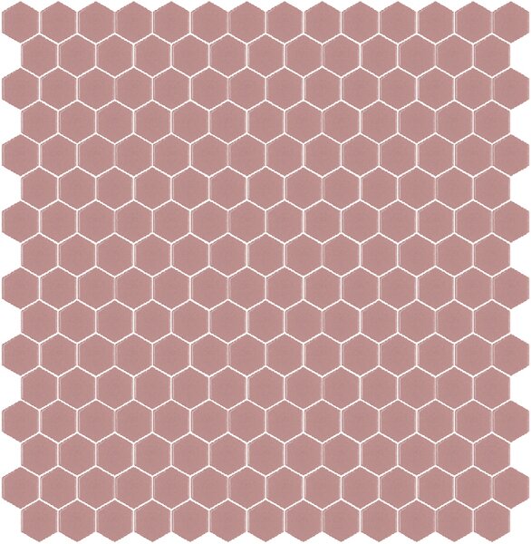 Hisbalit Skleněná mozaika růžová Mozaika 166A SATINATO hexagony 2,3x2,6 (33,33x33,33) cm - HEX166ALH