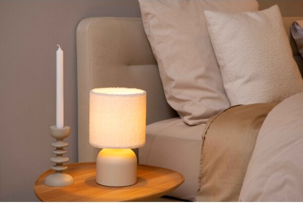 Lucide 10516/01/38 - Stolní lampa WOOLLY 1xE14/40W/230V krémová