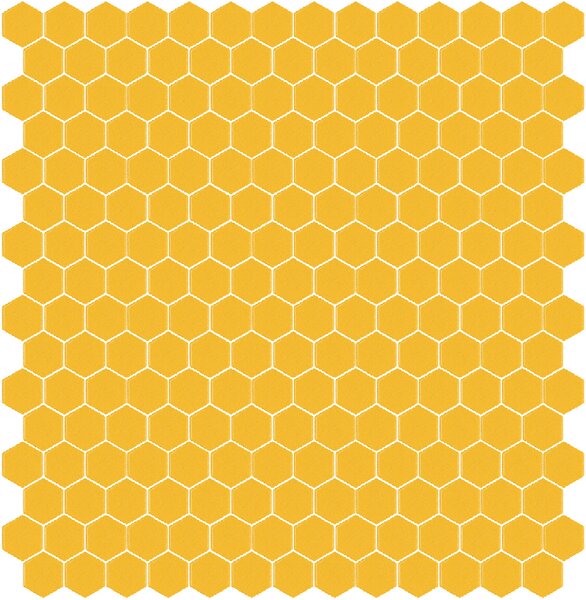 Hisbalit Skleněná mozaika žlutá Mozaika 231A SATINATO hexagony 2,3x2,6 (33,33x33,33) cm - HEX231ALH