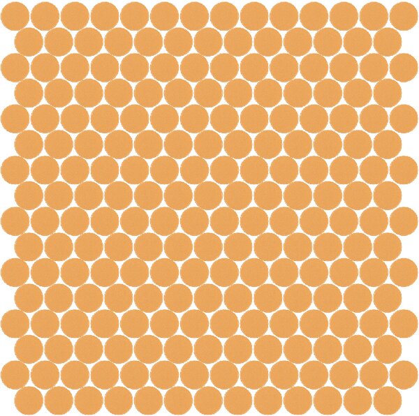 Hisbalit Skleněná mozaika oranžová Mozaika 326B SATINATO kolečka prům. 2,2 (33,33x33,33) cm - KOL326BLH
