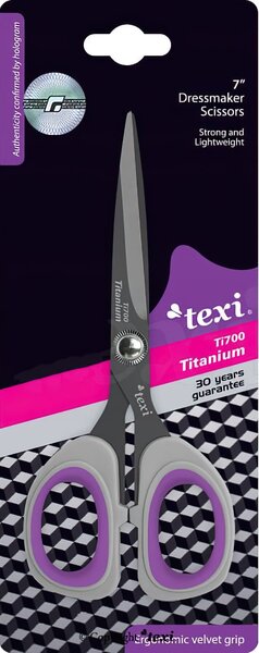 Krejčovské nůžky TEXI TITANIUM Ti700, s ergonomickou rukojetí, délka ostří 8,5cm, celková délka 18 cm