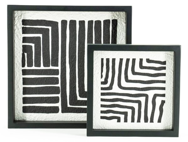 By-Boo Set dvou abstraktních obrazů Triq 35 x 35 cm