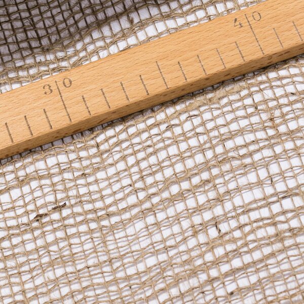 Juta technická (pytlovina), gramáž 120 g/m2, jednobarevná přírodní režná, š.100cm (látka v metráži)