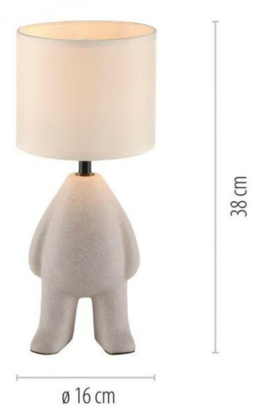 JUST LIGHT stolní lampa béžová stojící postava látkové stínidlo s šňůrový vypínač LD 14191-39