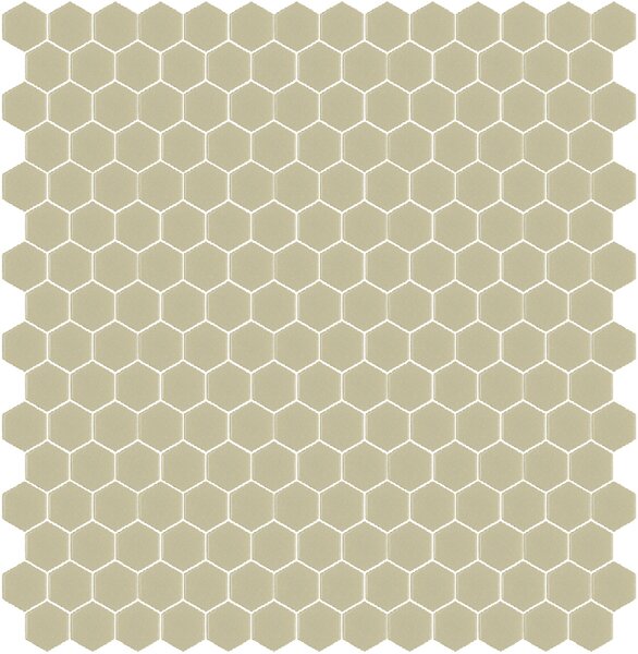 Hisbalit Skleněná mozaika béžová Mozaika 329A SATINATO hexagony 2,3x2,6 (33,33x33,33) cm - HEX329ALH