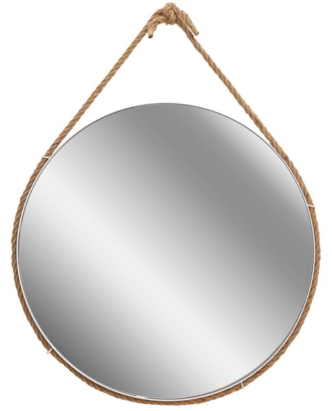 Kulaté zrcadlo na popruhu Loft 60 cm bílé