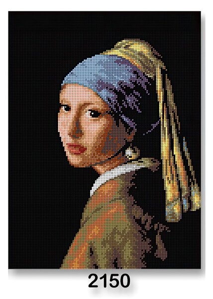 Stoklasa Vyšívací předloha, obrázek na vyšívání 70243/2150, J.Vermeer - Dívka s perlou, na černé, 30x40cm