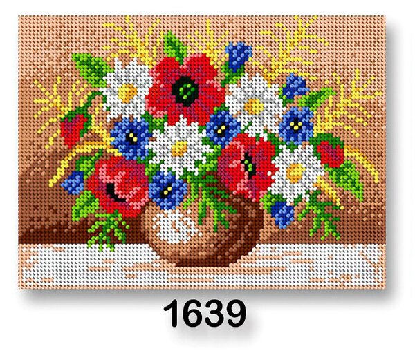 Stoklasa Vyšívací předloha, obrázek na vyšívání 70246/1639, květiny 5, červená, 18x24cm