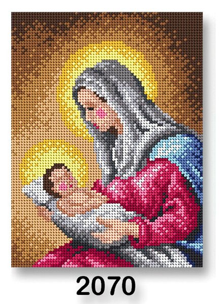 Stoklasa Vyšívací předloha, obrázek na vyšívání 70246/2070, Marie, růžovo-hnědá, 18x24cm