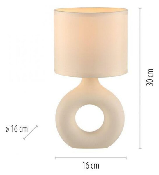 JUST LIGHT stolní lampa béžová vypínač látkové stínidlo na noční stolek LD 14193-39