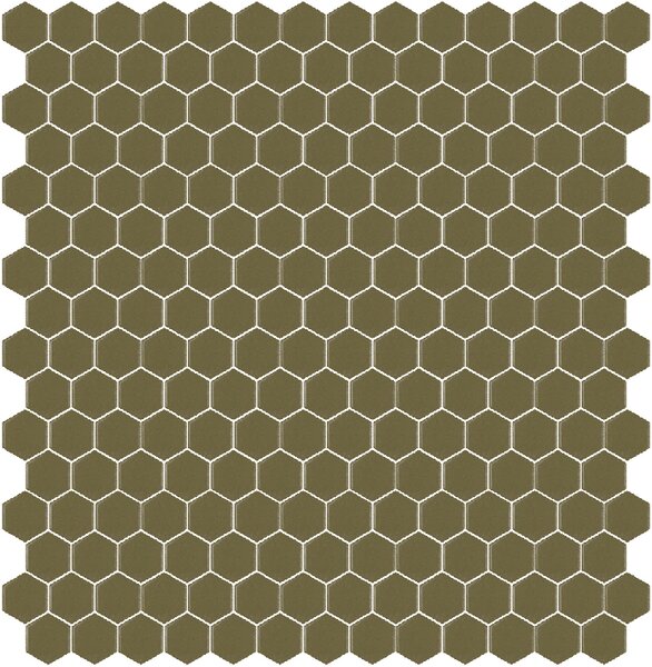Hisbalit Skleněná mozaika hnědá Mozaika 321A SATINATO hexagony 2,3x2,6 (33,33x33,33) cm - HEX321ALH