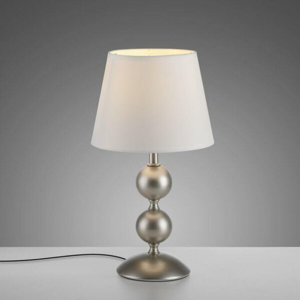 JUST LIGHT stolní lampa krémová bronzová s bílým textilním stínítkem šňůrový vypínač LD 14194-97