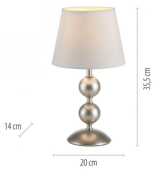 JUST LIGHT stolní lampa krémová bronzová s bílým textilním stínítkem šňůrový vypínač LD 14194-97